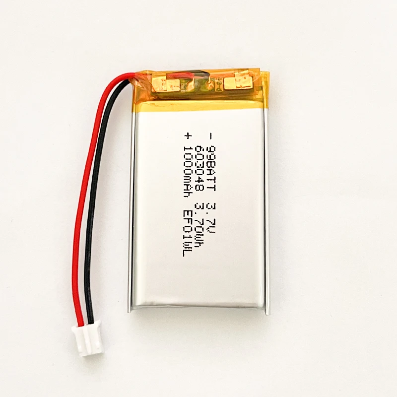 3.7V Lipo Battery 603048 1000mAh Rechargeable Polymer Lithium Batterie for Game Controller Robot GPS Bluetooth Headset LED Lamps
