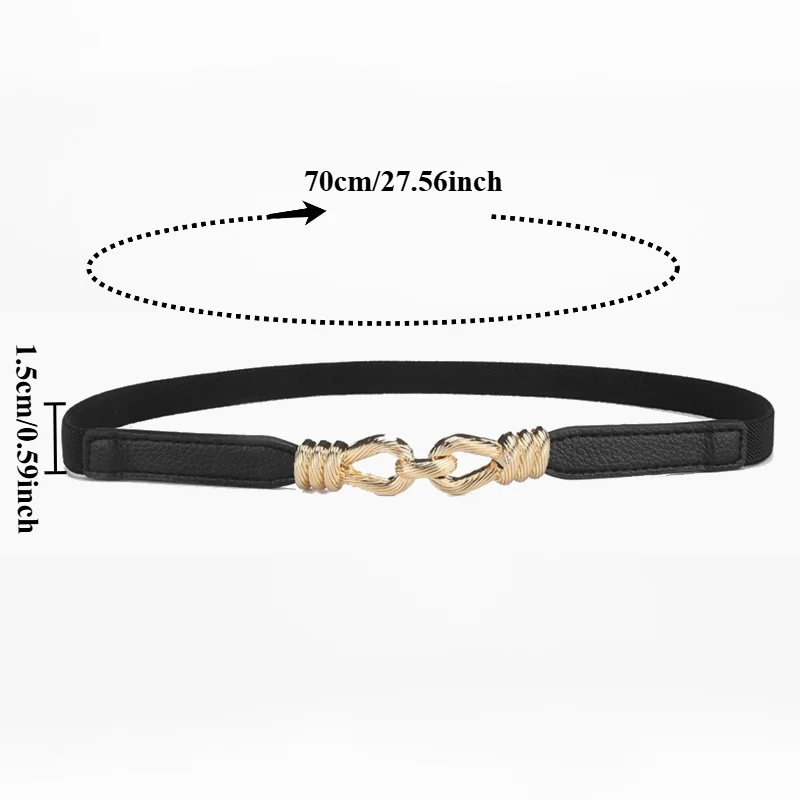 Stylish Stretchable Simple Women’s Thin Waist Belt for Dresses Trendy Versatile Narrow Waist Chain to Define the Waist