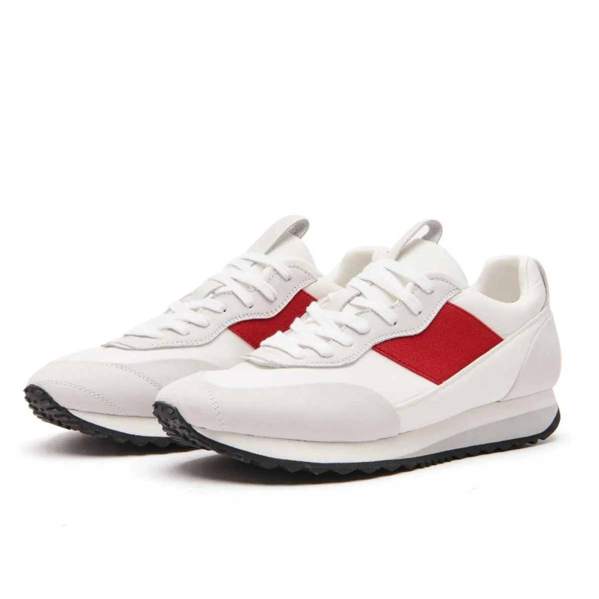 

CERRUTI 88 Top Layer Cowhide Men's oes White Red Sport Casual oes Low Heel round Toe Leather Inner Spring Autumn