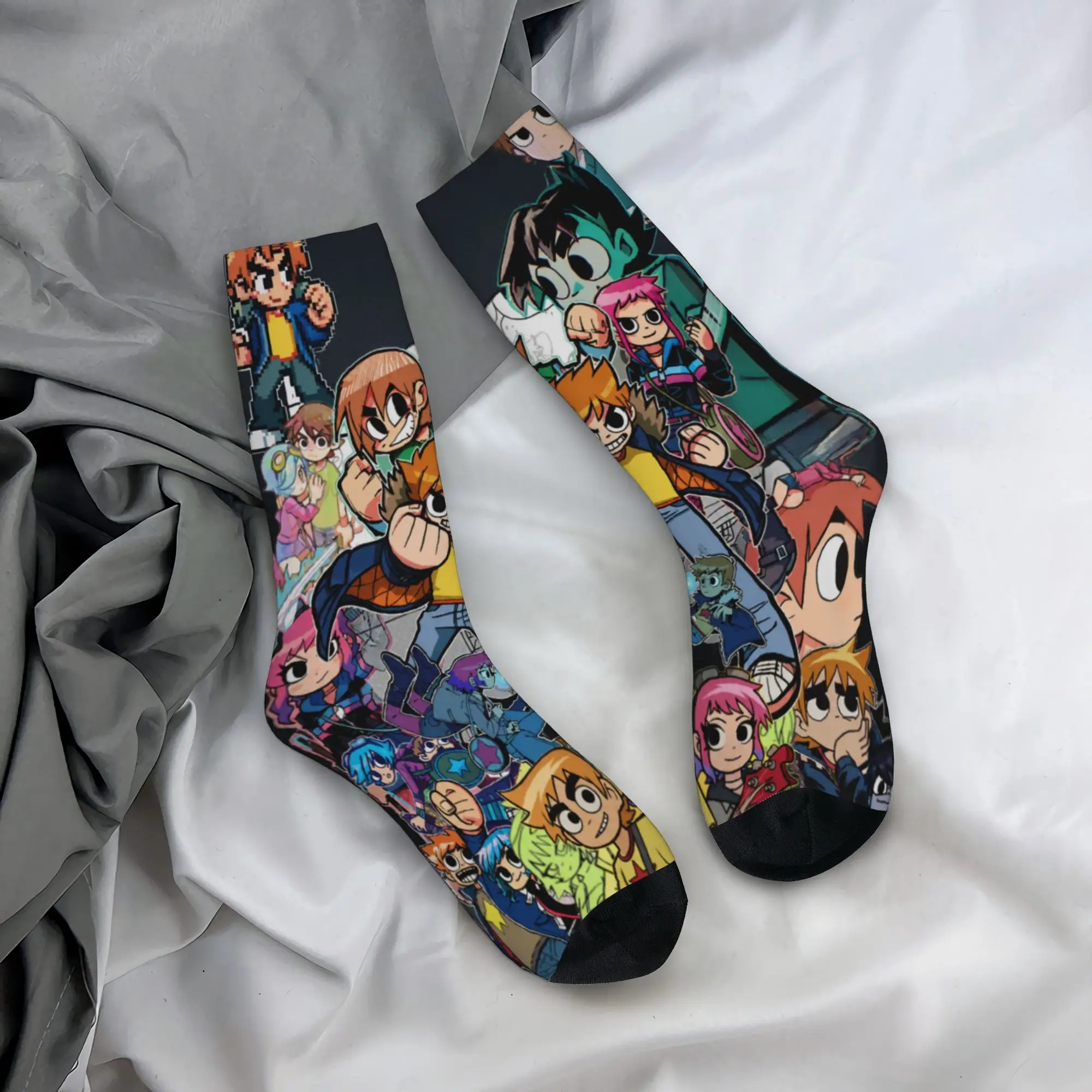 Hip Hop Women Men Socks Scott Pilgrim vs. the World Merchandise Cute  Skateboard Socks All Season