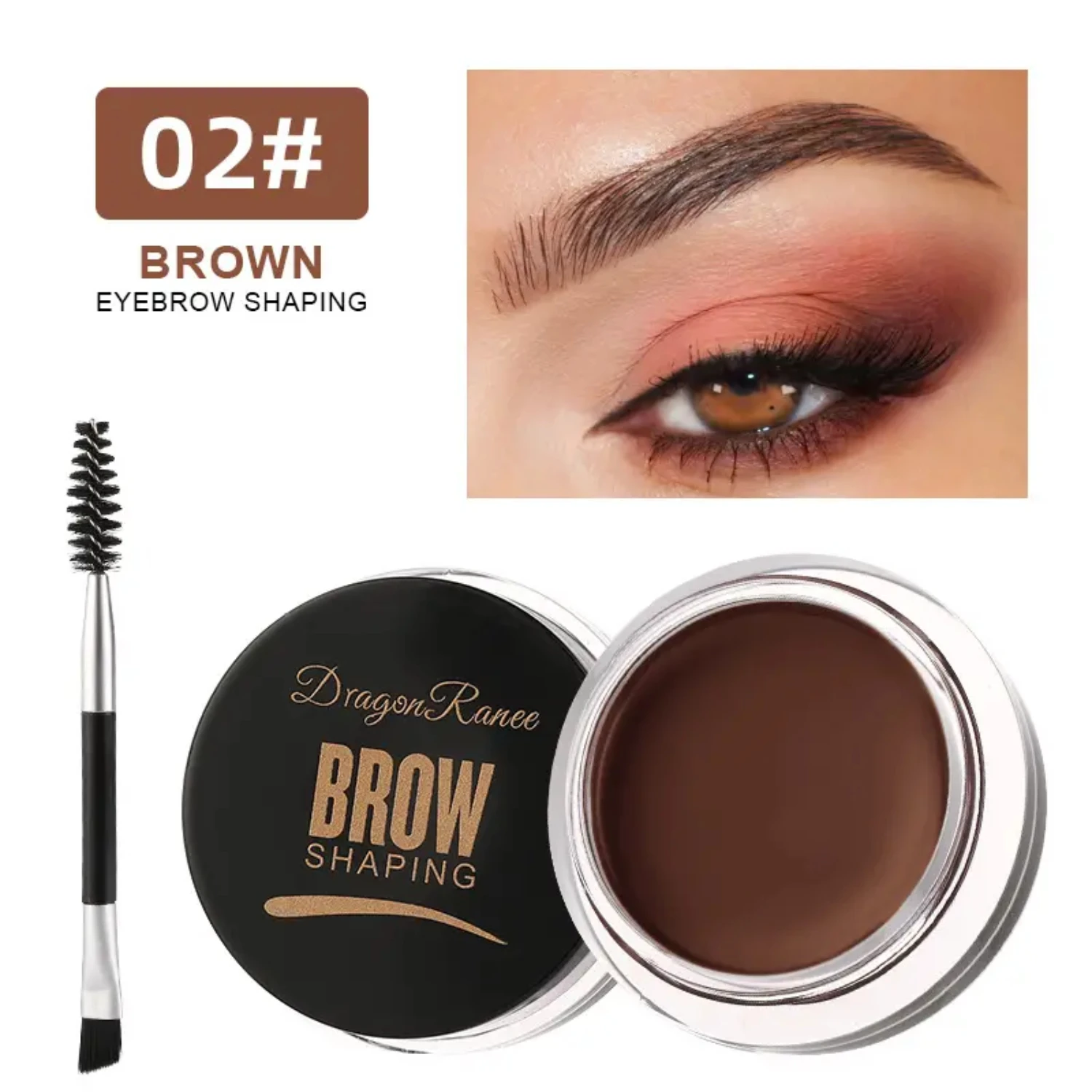 Langanhaltende Augenbrauencreme in 6 lebendigen Farben, professionelles, wasserfestes, wischfestes Augenbrauenstiftgel zum Stylen von Solid Eye Ma