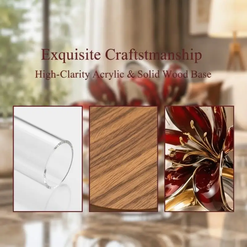 Elegant Flower Curve Design Acrylic Desktop Decoration Ideal For Party Decoration Home And Office Desk Decoration 2D Plan
