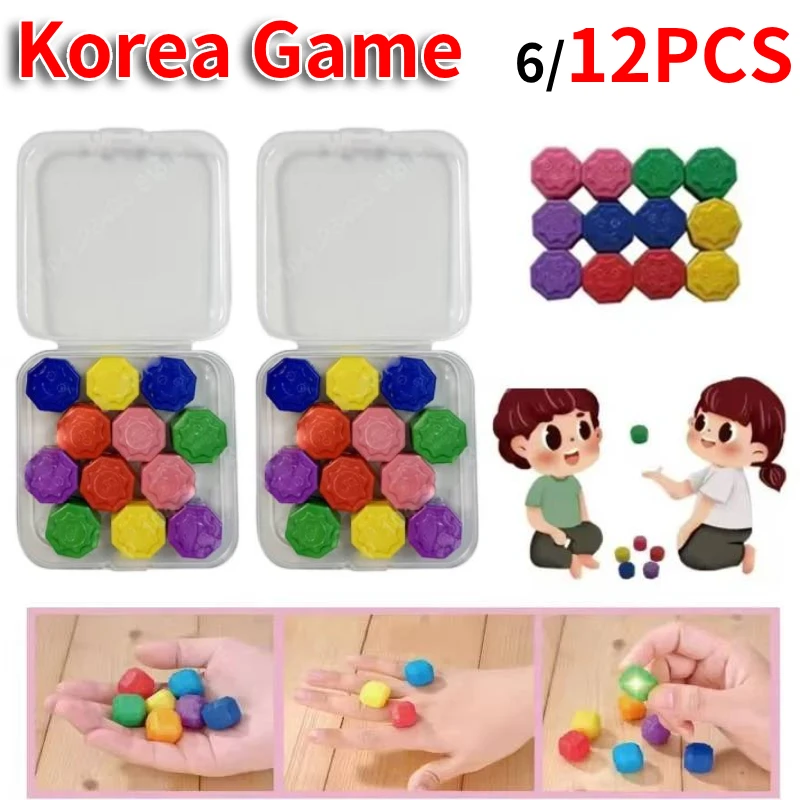 6-36 pezzi gioco tradizionale coreano gioco Gonggi Jack ciottoli di pietra set esercizio colorato divertente giocattolo antistress