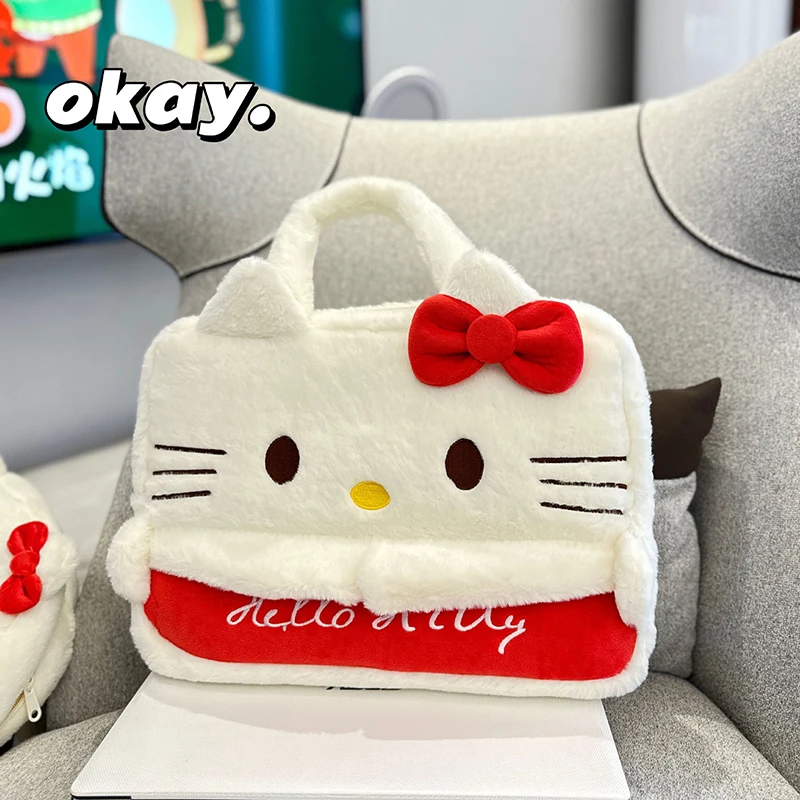 Sanrio Hello Kitty Plush Laptop Handbag Bag For Macbook Pro Case For Laptop Xiaomi Dell HP Lenovo 14.5 15.6 Inch Protable Bag