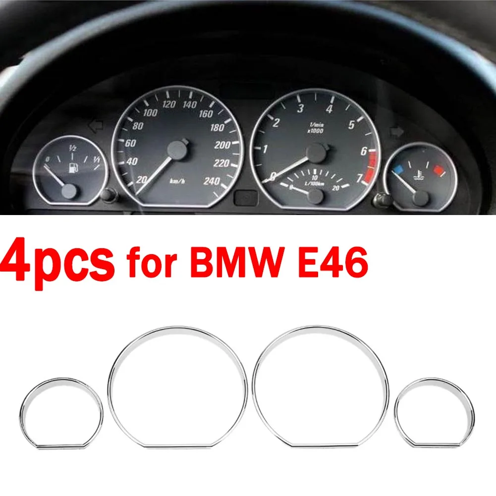 1Set Auto Dashboard Decoration Frame For BMW E46 Accessories Car Speedometer Circle Styling Cover Dash Dial Rings Bezel