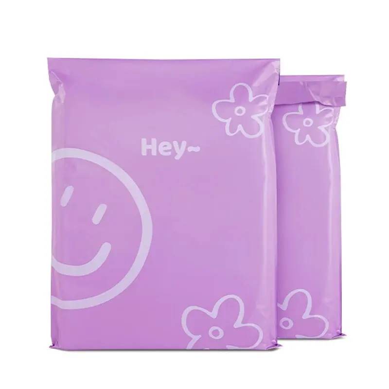 INPLUSTOP PE Express Clothing Gifts Ecommerce Shipping Pouch 50Pcs Waterproof Smile Design Toy Storage Bags Transport Shoe Bag