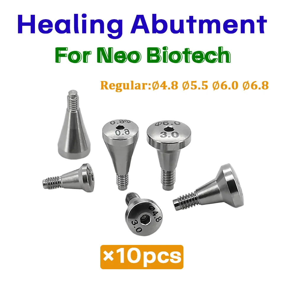 Titanium Implant Gingival Former Cap 10pcs for Neo Biotech Regular System Diameter 4.8 5.5 6.0 6.8mm Dental Prosthetic Tool
