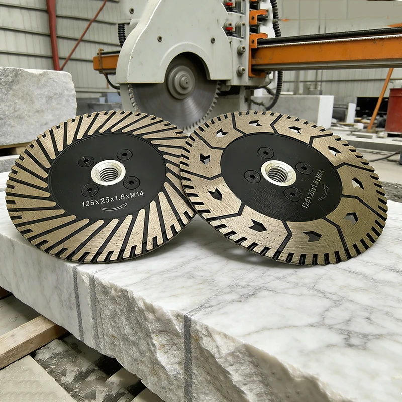 125mm-ターボダイヤモンドソーブレード-石タイル・コンクリート・大理石の切断・研磨用-保護歯付き2-in-1タイプ