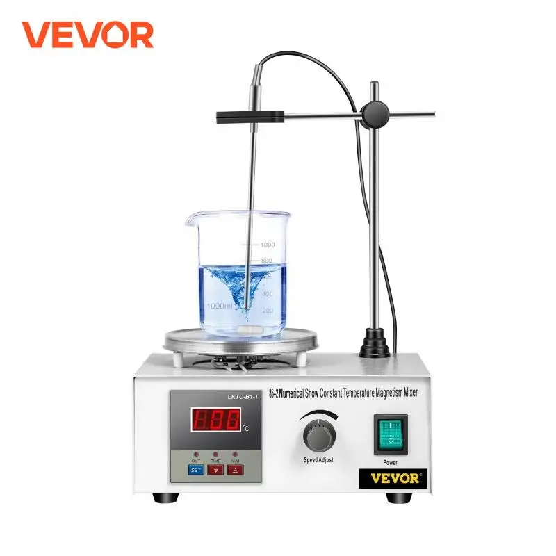 Vevor 1l aquecimento magnético agitador placa quente com barra 0-2000r/min vortex misturador destilação kit química laboratório equipamentos