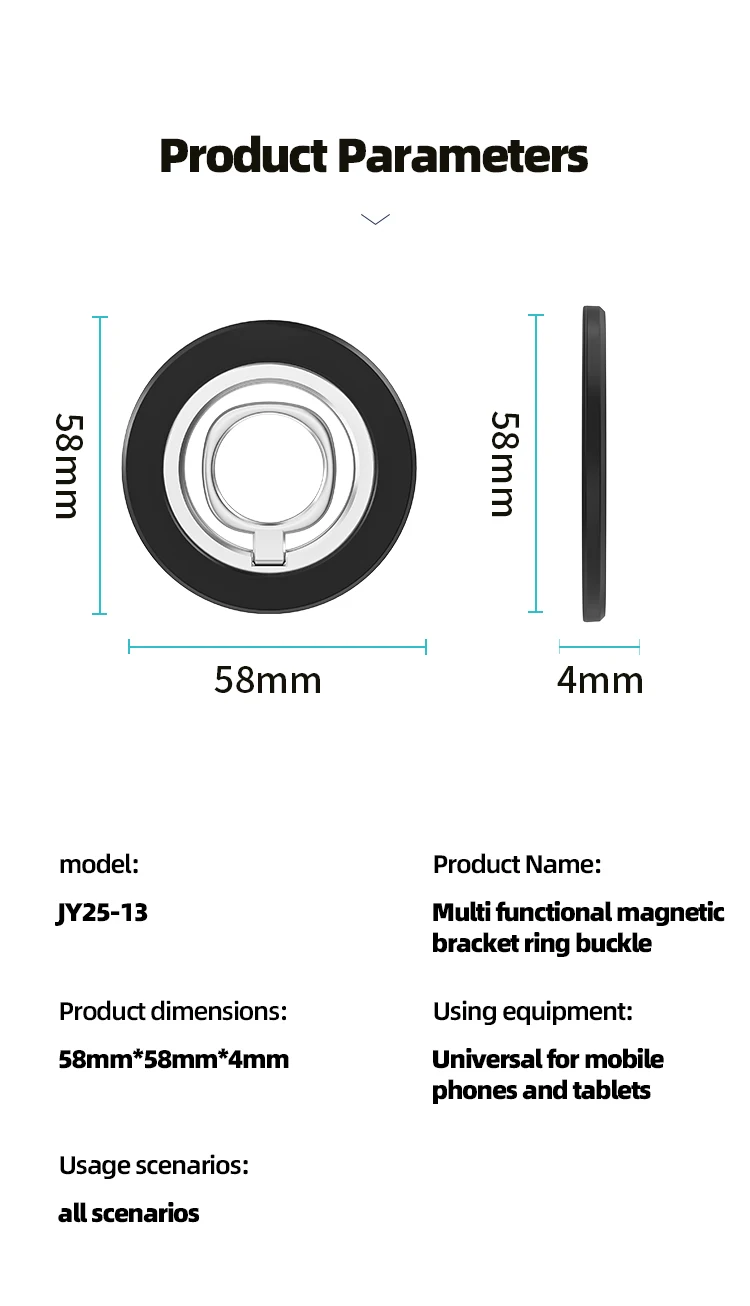 Mobiltelefon, zusammenklappbar, starker Magnethalter für Magsafe Fingerring 360 ° Rotationshalterung Magnetständer für iPhone 16 15 Samsung – Detail 11