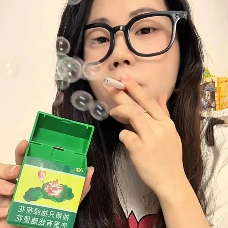 Creative Plastic Cigarette Box Parody Bubble Machine Outdoor Portable EDC Toy Tool