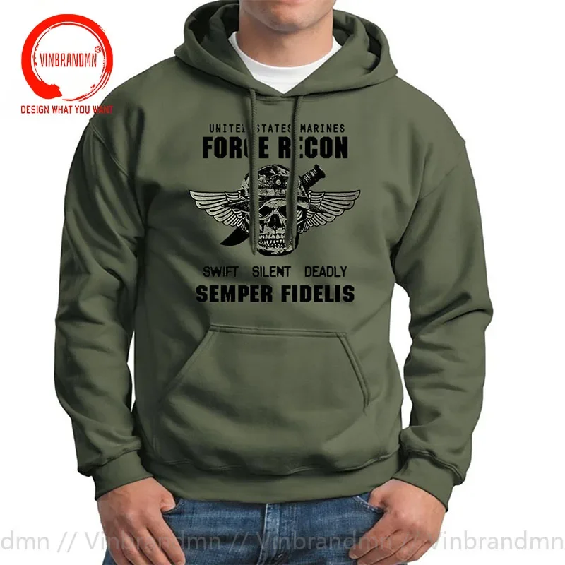 USMC Hoodies US Marines Semper Fidelis Devil Dog Military Force Recon Hoody Sweatshirts USA Army Streetwear Harajuku Hoodie Coat