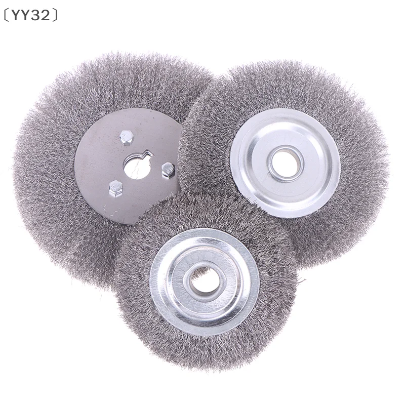 itariaYY32 soi100/125/150 mm staaldraadborstel 0,15 mm draadwielborstel rond voor bankslijpmachine ontbramen reinigen roest polijsten adapter