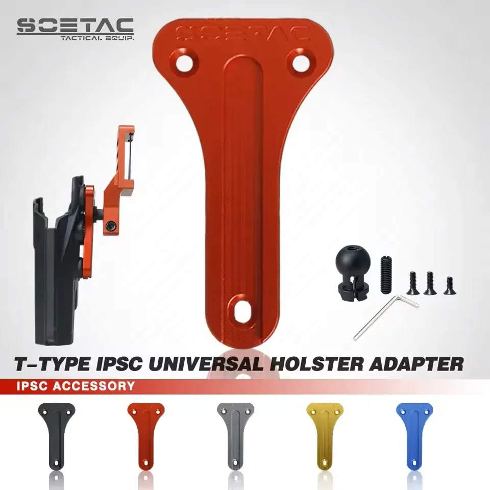 

SOETAC IPSC IDPA T-Type Adjustable Pisto Holster Adapter CNC Aluminum Competition Quick-Draw Gear Multi-Angle ipsc Accessories