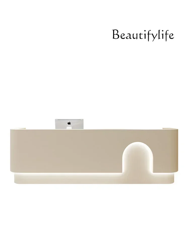 S Simple Beauty Salon Cashier Front Desk Clothing Store Yoga Studio Bar Counter Paint Reception Desk
