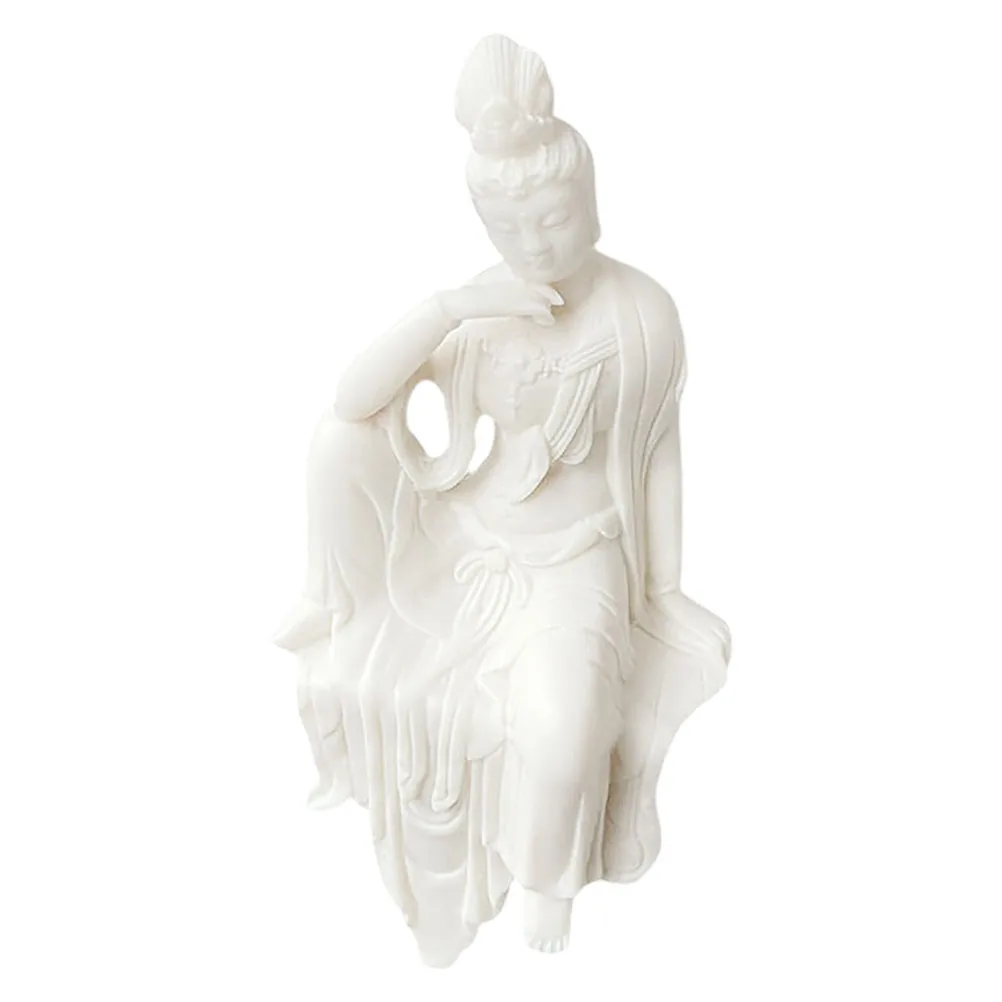 

Guanyin Buddha Statue Ornaments Deity Home Decor Chinese Feng Shui Ivory Fruit