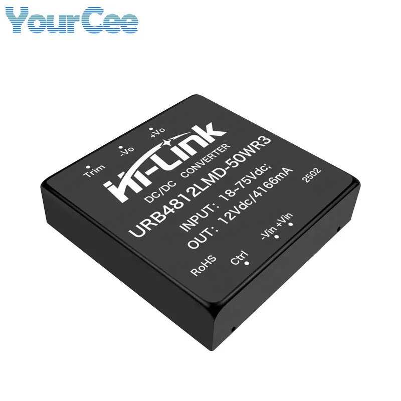 2Pcs/1pc URB4812LMD-50WR3 DC-DC Power Module 50W 48V(18-75V) to 12V Ultra-wide Voltage Range 4166mA Isolated Regulated Output