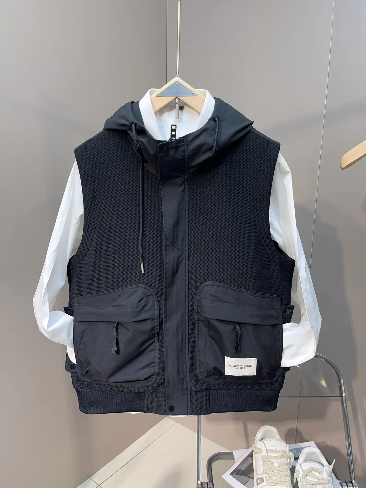 

Большой размер 300, одинаковый жилет с капюшоном для пары, модный мужской лоскутный топ Bla Svel, молодежная трендовая осенняя одежда