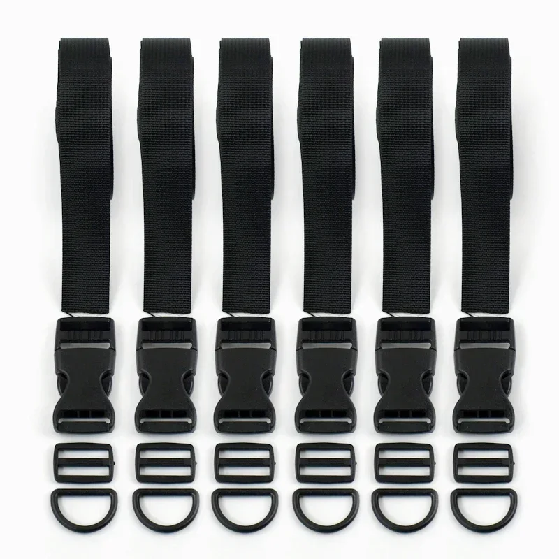 1-5Set 25mm Black Nylon Webbing with Quick Release Buckle Adjust Slider D Ring Plastic Buckles DIY Dog Collar Strap Repair Parts