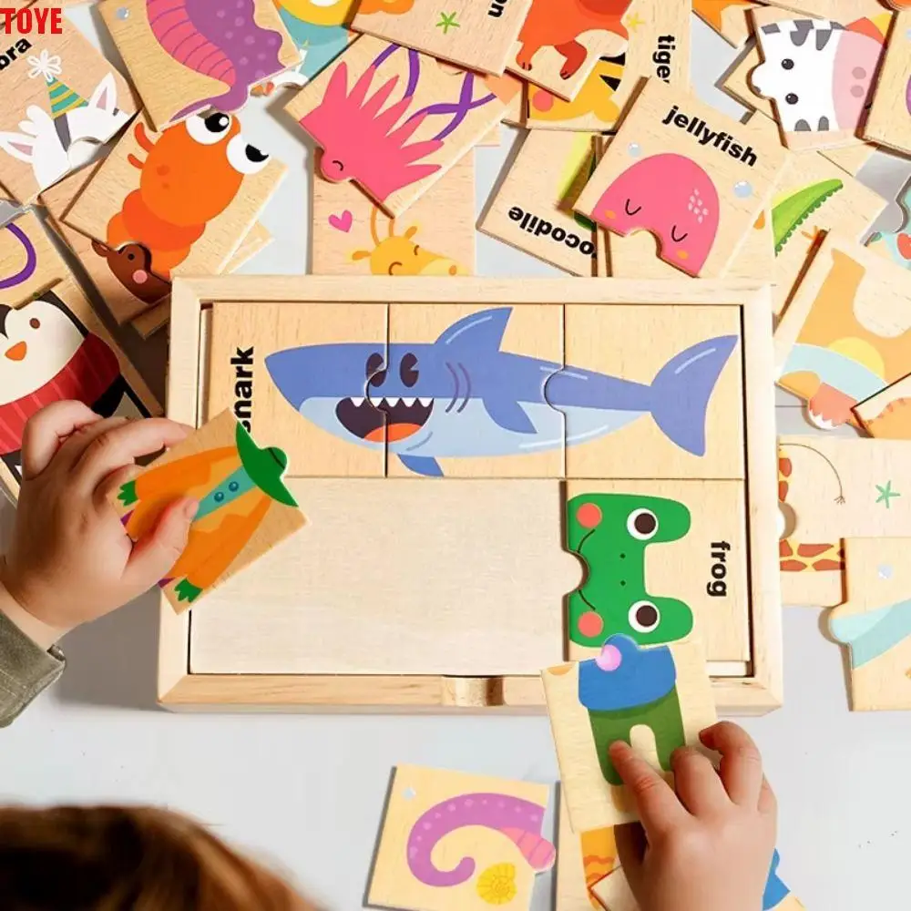 

Wooden Material Kids Wooden Puzzle Tangram Shape Educational Function Animals Puzzle Game Cartoon Design Jigsaw Type