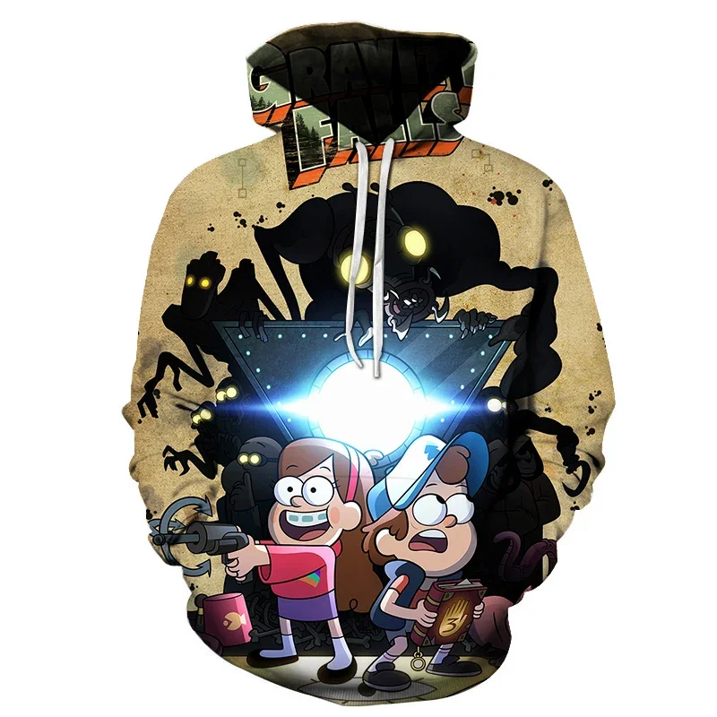 Hoodies Disney Gravity Falls 3D Print Sweatshirt Boy Girl Unisex Hooded Fashion Kawaii Cartoons Sweatshirts kids Oversized Coat