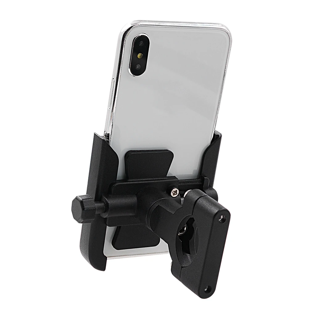 

Aluminum Alloy Motorcycle Phone Mount 360 Rotatable Universal Holder Scooters Atvs Tricycles Silver High-End Mobile Stand
