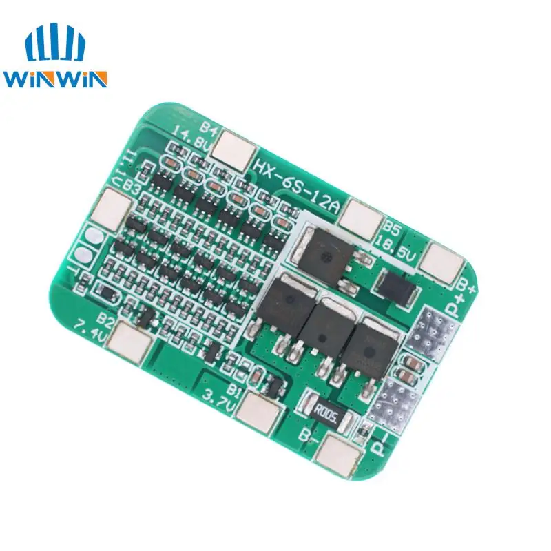 6S 15A 24V PCB BMS Protection Board for 6 Pack 18650 Li-ion Lithium Battery Cell Module DIY Kit