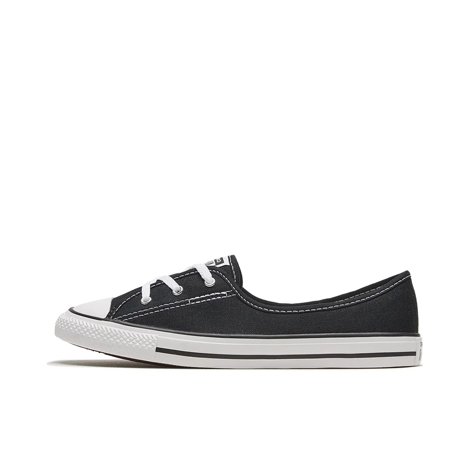 POIZON Converse Chuck Taylor All Star Ballet Lace Slip Preto Branco Feminino