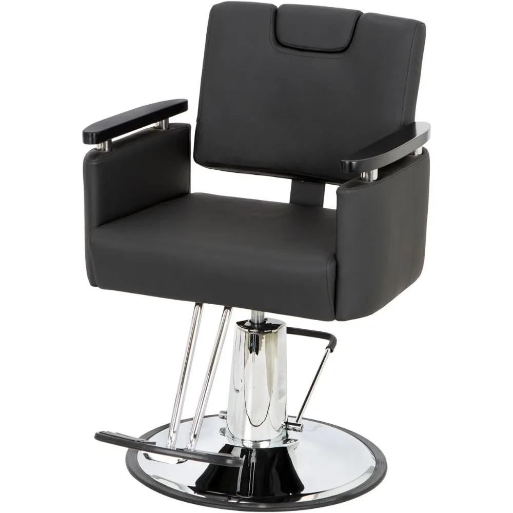 

Reclining All-Purpose Salon Chair, Barber, Shampoo, Threading, Waxing, Adjustable Headrest, 550 lb Lift, Black