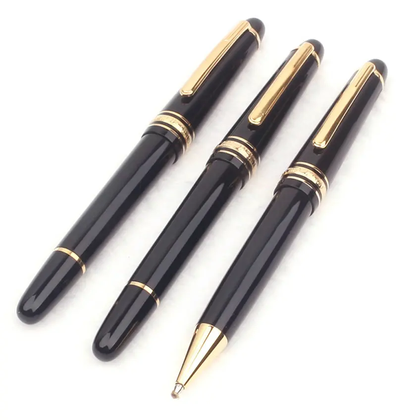 Luxury 163 / 145 / 149 MB Ballpoint Rollerball Pen Gel Signature Black Name Best Fountain Pen Silver Gold Clip Office Supplies