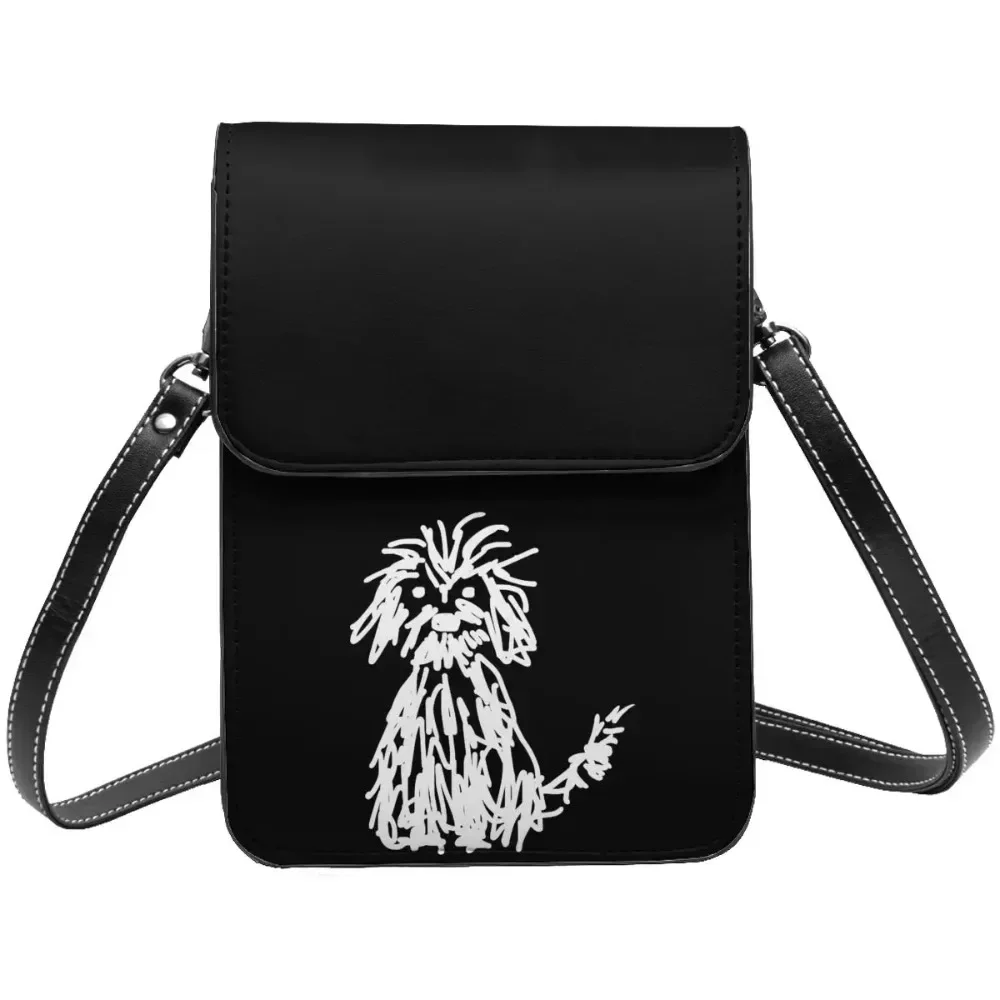 Funny Dog Graffiti Shoulder Bag Animal Cute Reusable Leather Outdoor Mobile Phone Bag Female Bulk Bags