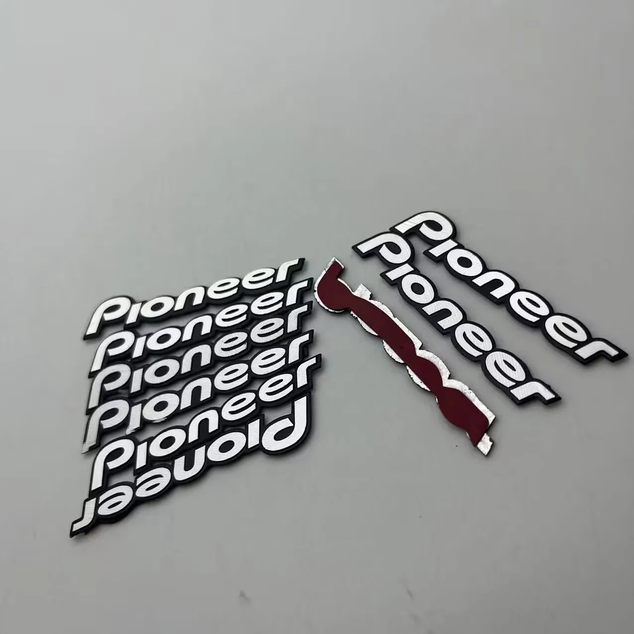 4pcs 20pcs 50pcs For Pioneer Speaker Audio Speaker 3D Aluminum Badge Emblem Stereo Sticker Accessories Size 55mmX10mm