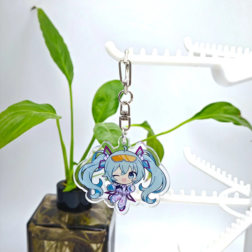 Cartoon Anime Lilo and Stitch Pendant Keychains Holder Car Key Chain Key Ring Mobile Phone Bag Hanging Hatsune Miku