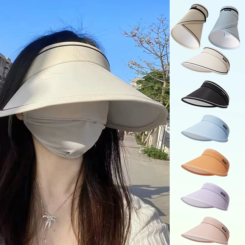 Summer Empty Tops Sun Hat for Women Portable Hair Bands Caps Women Sunscreen Hats Packable Foldable Outdoor Travel Beach Cap