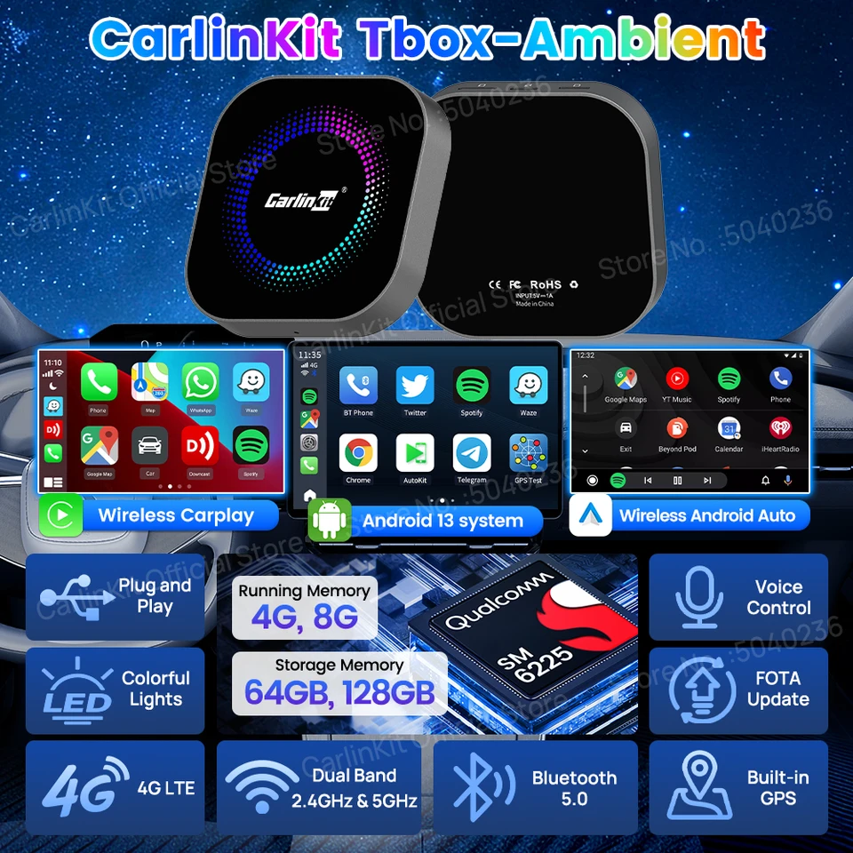 Android 13 TV Box CarlinKit ワイヤレス Android Auto & CarPlay Ai