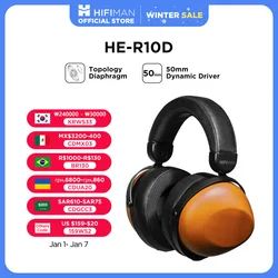 Cuffie over-ear ravvicinate con driver di topologia dinamica HIFIMAN HE-R10D per casa, studio e registrazione, versione cablata e wireless