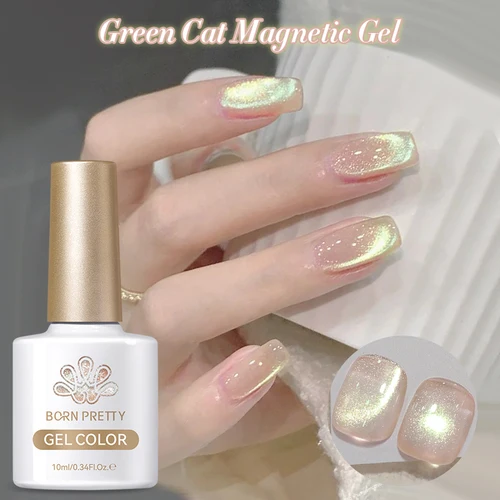 Imagen 2 del producto BORN PRETTY 10ml oro gato Gel magnético Ultra brillo plata oro brillo invierno gelatina Color remojo UV LED Gel Nail Art barniz