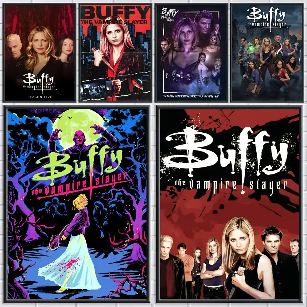 TV Show B-Buffy Poster Home Living Bed Room Bar Hallway Sticky Wall Printing Waterproof Aesthetic Decor