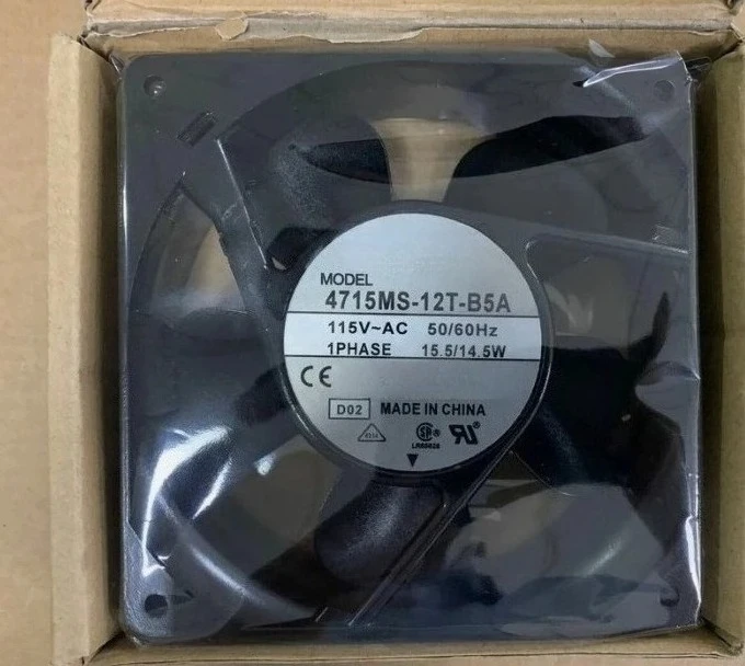 

Абсолютно новый оригинальный вентилятор охлаждения сервера 4715MS-12T-B5A D00 AC 115V 15.5/14.5W