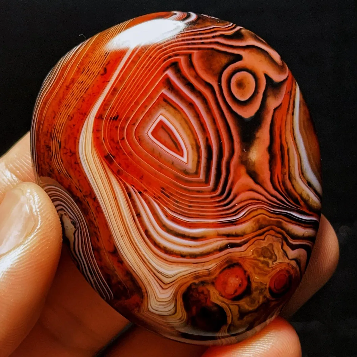 Large Sunset Tone Banded Agate Worry Stone, Mineral Specimen, Tumbled Polished, Gift Giving, Natural Stone, Crystal Collection