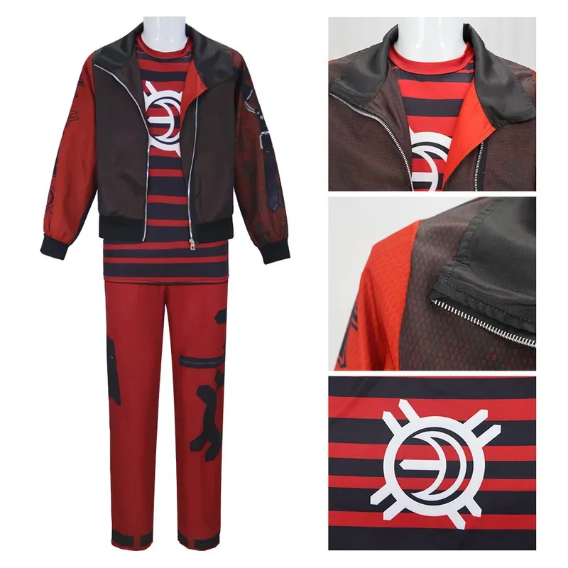 Victor Zombiees Nova Cosplay Long Sleeved Jacket+T-shirt+pants Party Disguise Halloween RolePlay Costume Carnival Suits5;c,8'z,6