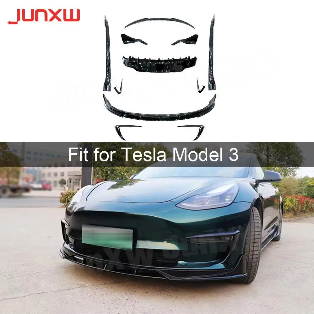 

Carbon Fiber for Tesla Model 3 Car Bodykit ABS Front Bumper Lip Rear Diffuser Side Skirts Rocker Panels Rear Spoiler