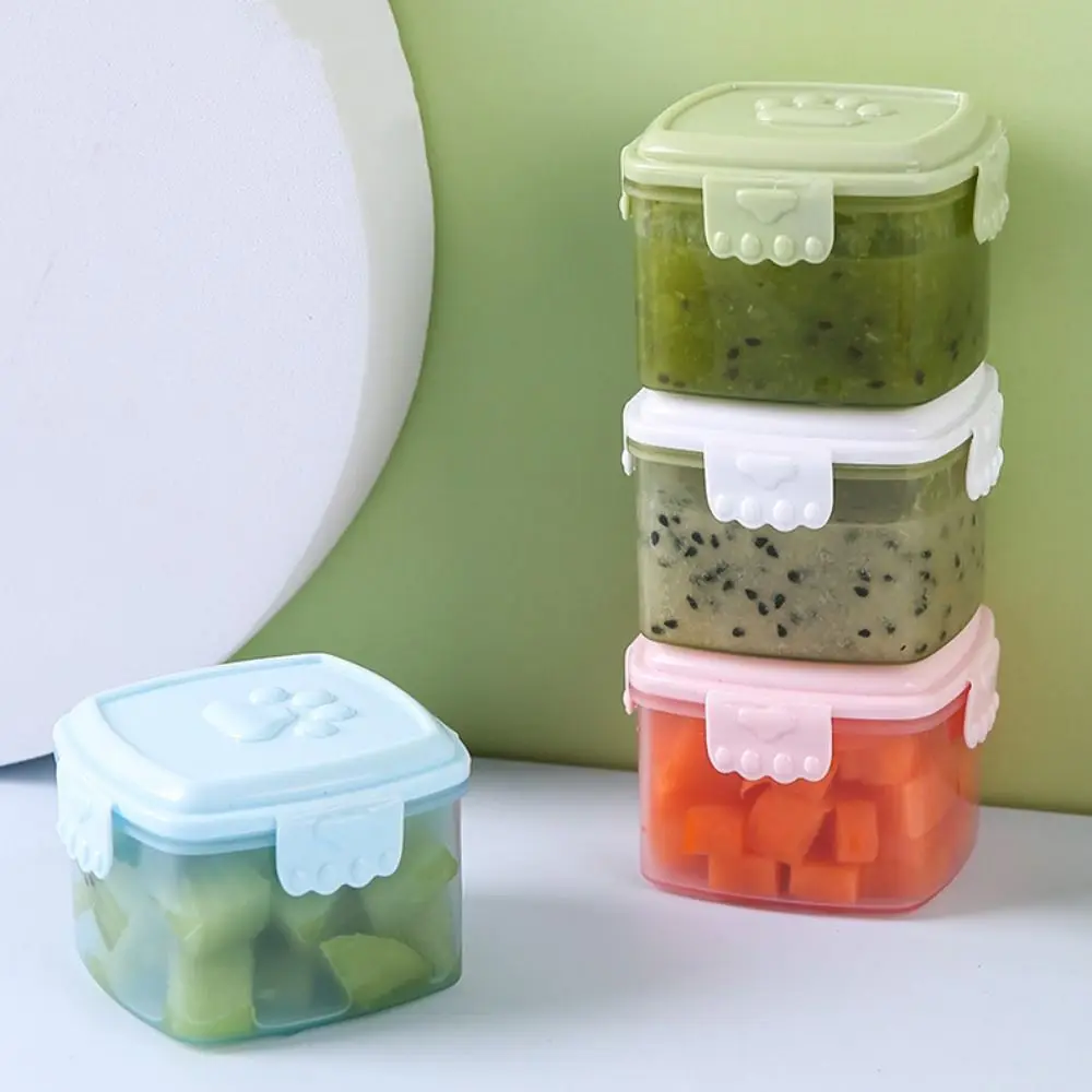 

Plastic Sauce Box Round/square Sealed Sauce Container Cat Paw Pattern Lid Salad Dressing Containers Ketchup