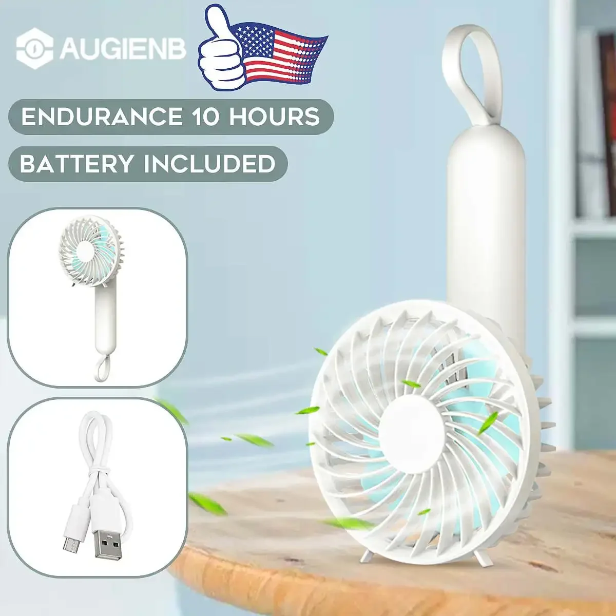 Mini ventilador de mano con carga USB ajustable, ventiladores de escritorio personales, recargable, portátil, para oficina, viajes al aire libre, refrigerador de verano, 3 velocidades