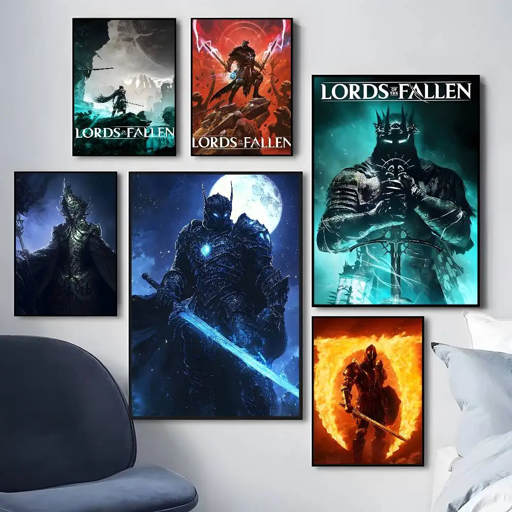 

L-Lords of the F-FallenS Poster Sticky Waterproof Paper Sticker Coffee House Bar fashion Room Decor