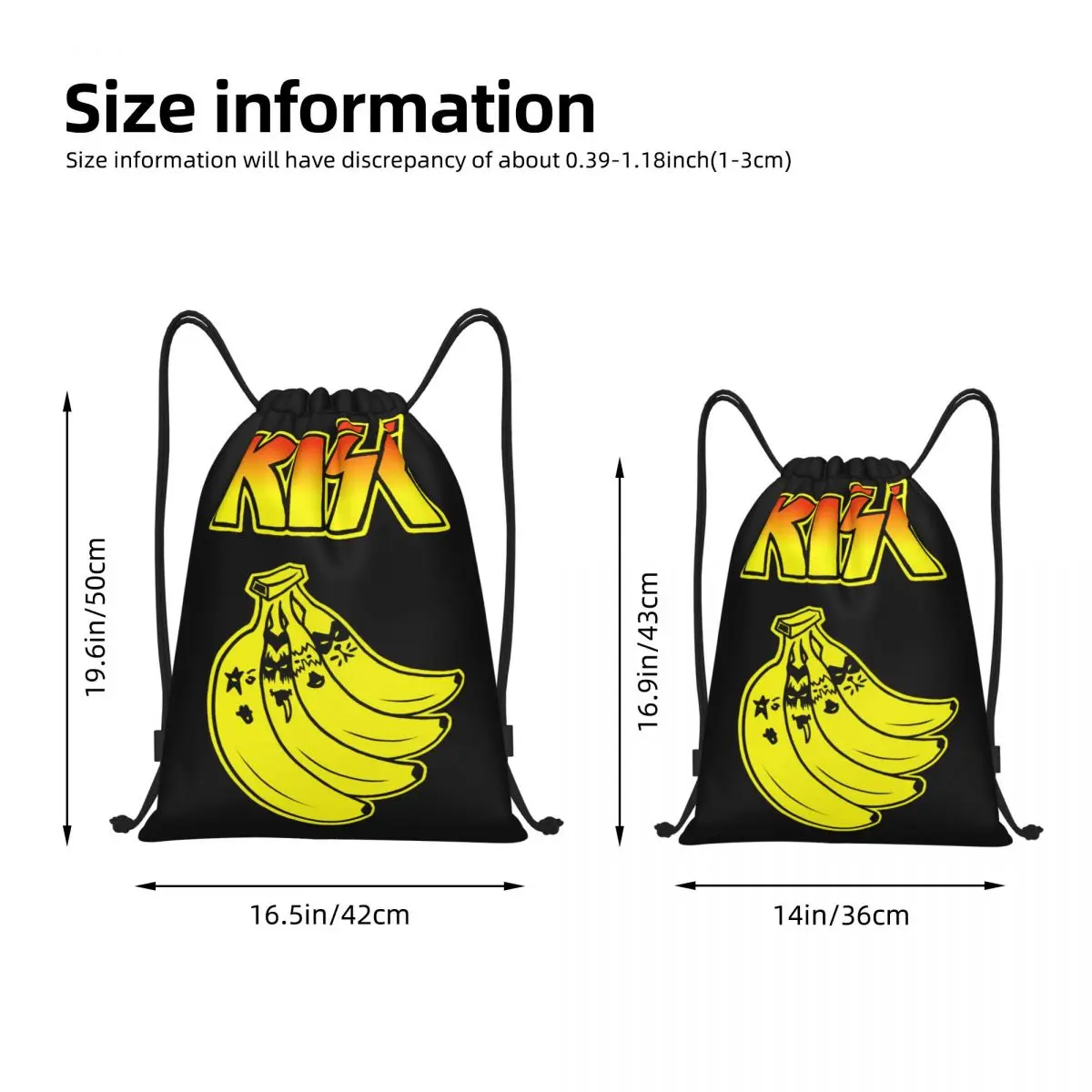Рюкзак на шнурке Kiss в виде банана, спортивный рюкзак для тренажерного зала, сумка на шнурке для йоги