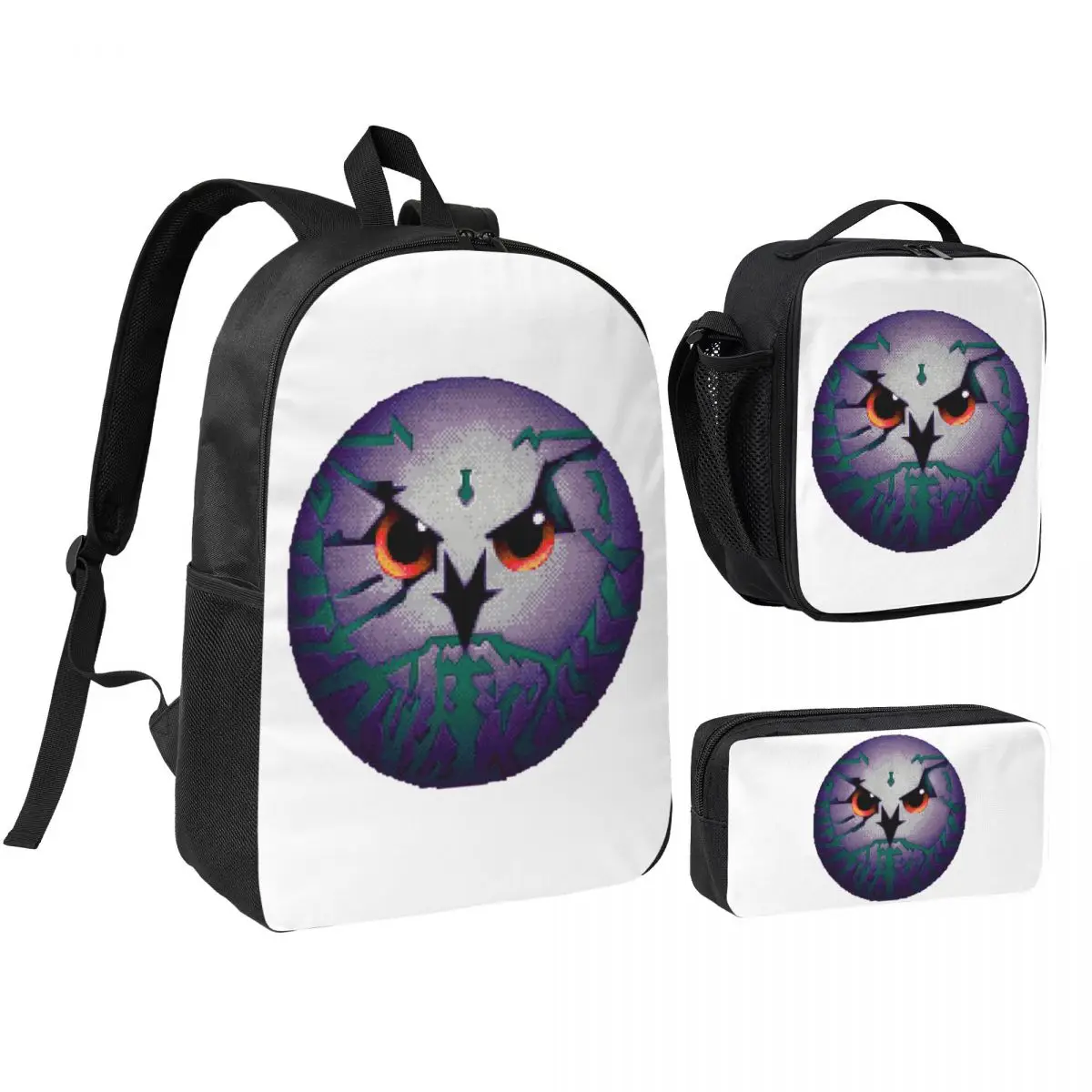 

Amiga Psygnosis Owl Backpack Student BookBag School Bag Shoulder Bags 3ps Insulated Lunch Bag Pencil Case