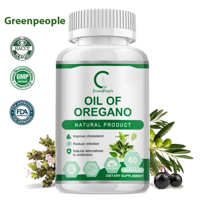 High Concentrated Oregano Oil Pills with Olive Leaf Extract For Immune Kidney Health Omega 3 6 9 Vitamin E Hormone Balance