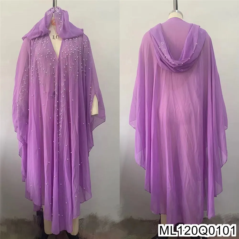 

Новинка 2025 года: Ближний Восток и Африканский халат из бисера со стразами, мусульманская шаль, платье-накидка с капюшоном, рукав «летучая мышь» ML120Q01