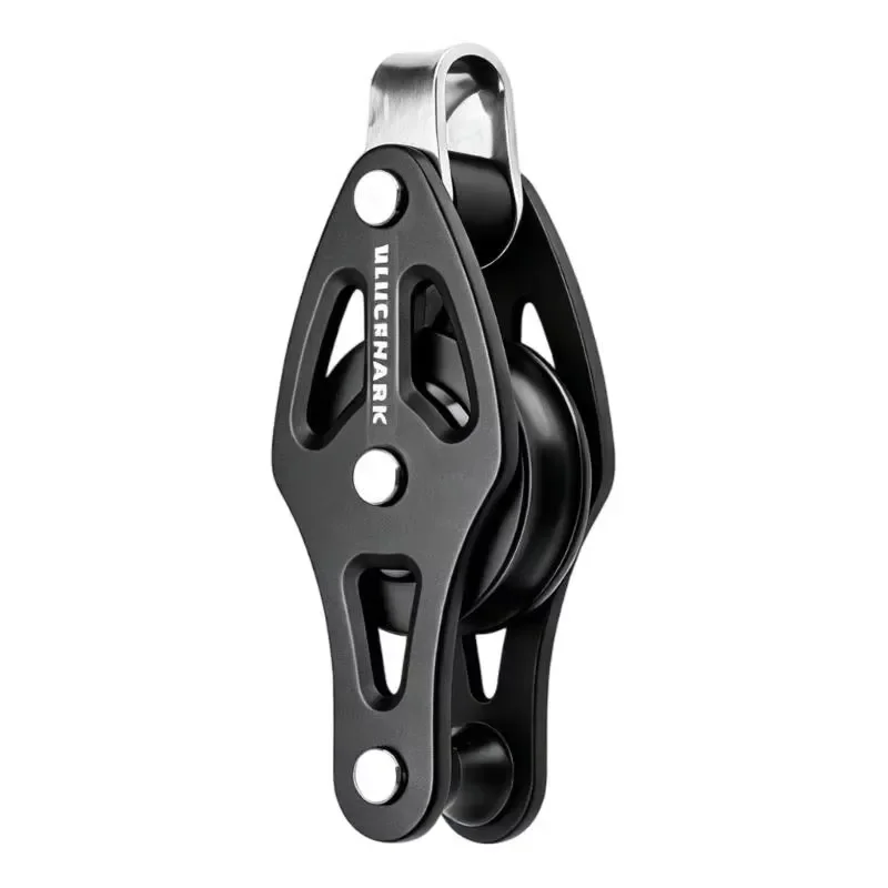 Single Pulley Block, 28mm Lifting Wheel Rope Guide, Aluminum Alloy Marine Hardware, for 8mm Line, for Boat Rigging Dock Work